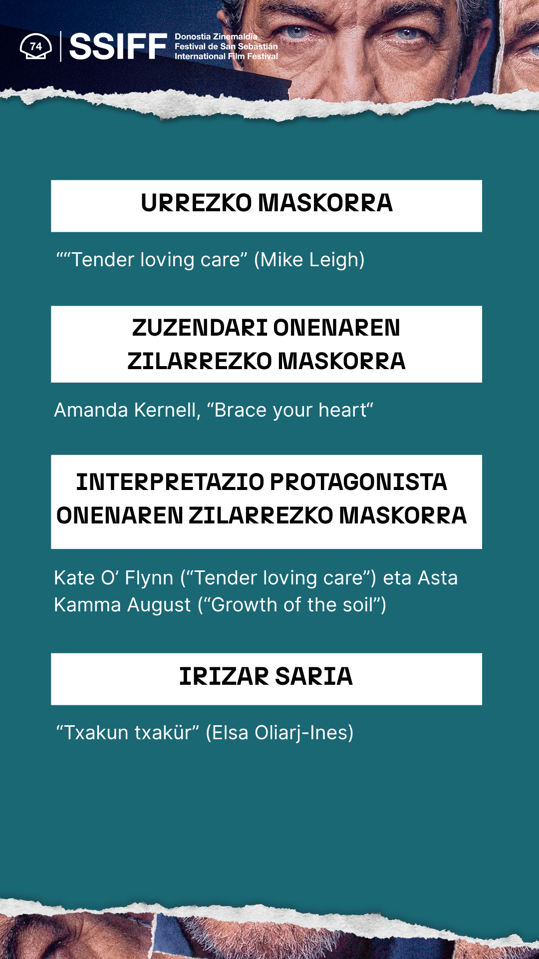 Zinemaldiaren palmaresa