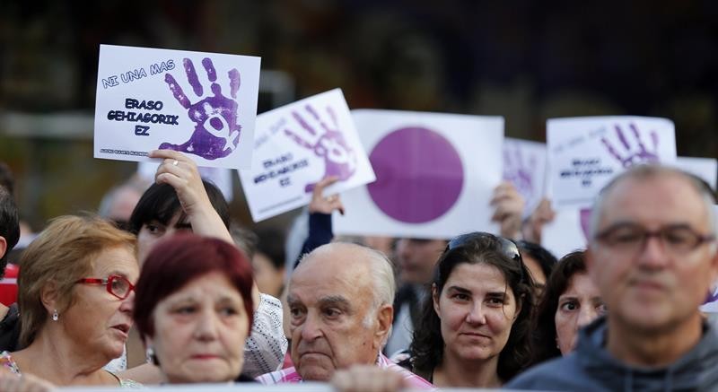 Eraso matxistak sexistak agresiones sexuales elkarretaratzea concentración Rekalde Bilbo. EFE