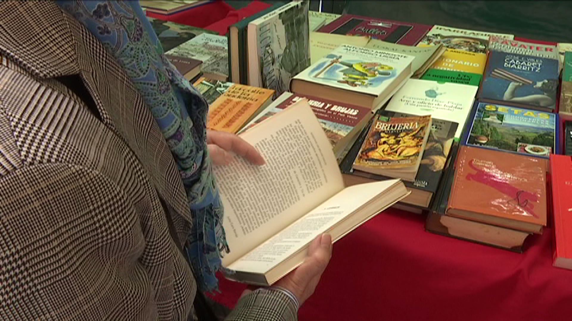 Varios libros, en imagen de archivo. Foto obtenida de un vídeo de EITB Media.