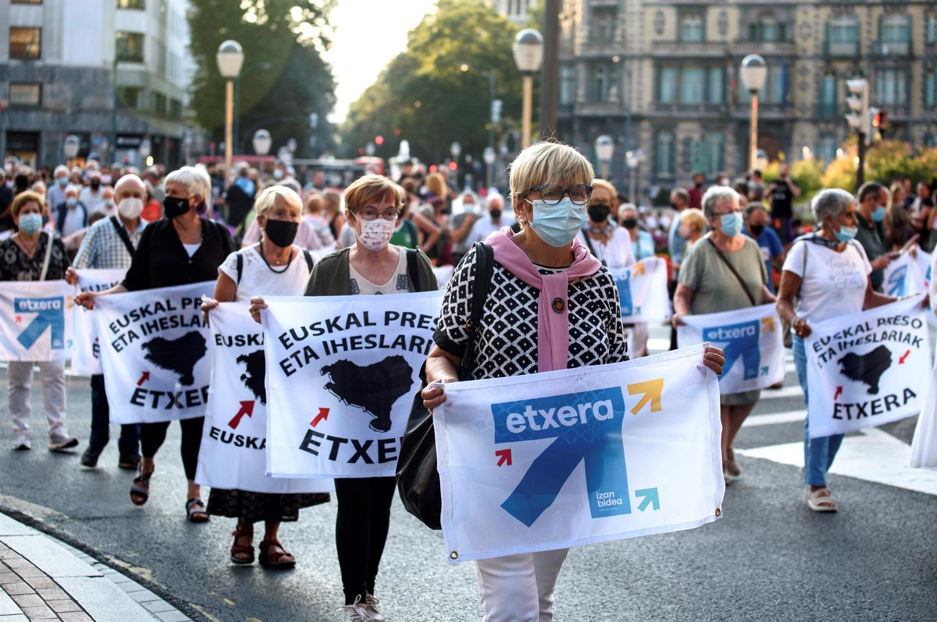Una manifestación reclama el acercamiento de los presos en Bilbao. Foto de archivo: EFE