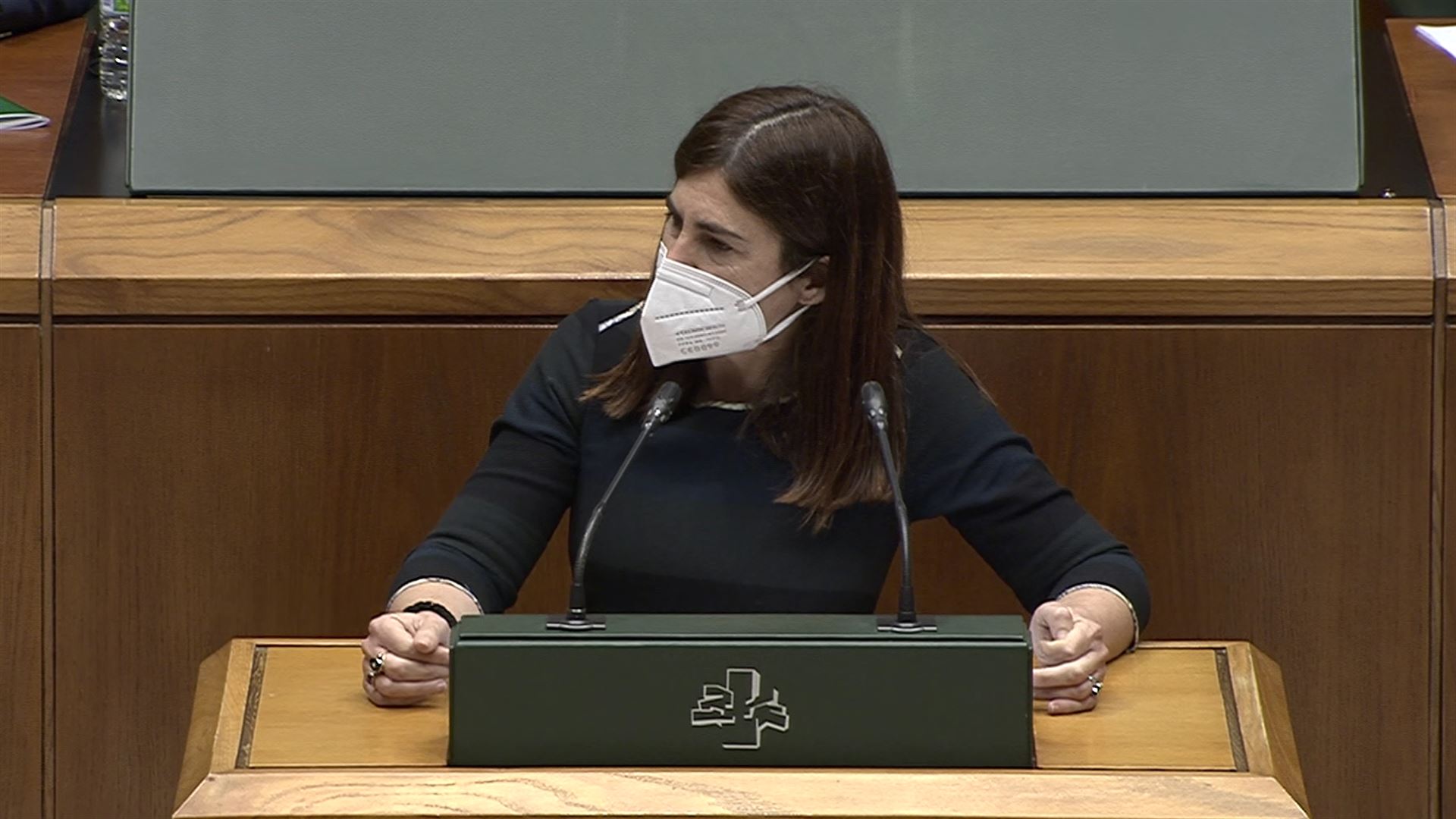 Miren Gorrotxategi. Imagen obtenida de un vídeo del Parlmaento Vasco.