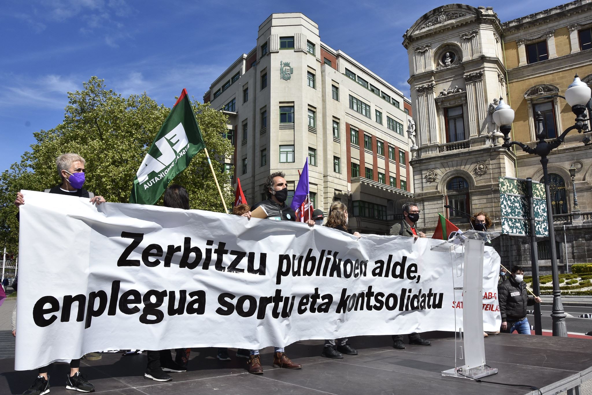 Manifestación sindical por la consolidación del servicio público.