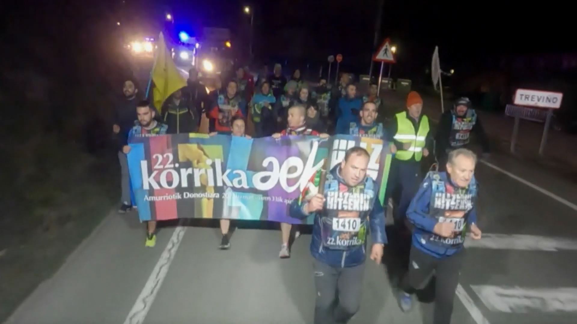 Korrika Trebiñun. EITB Mediaren bideo batetik ateratako irudia.