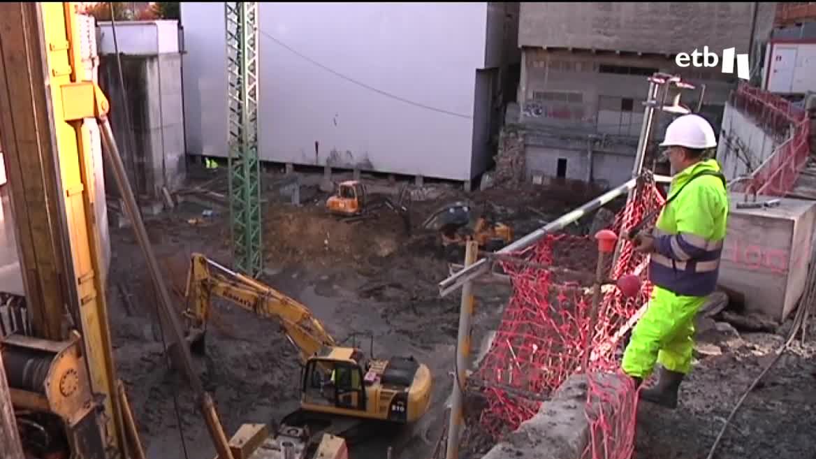 Una obra. Imagen obtenida de un vídeo de EITB Media.