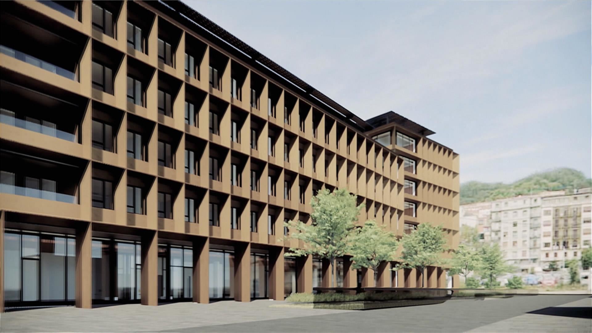 Ilustración del que será el edificio principal de Adinberri.