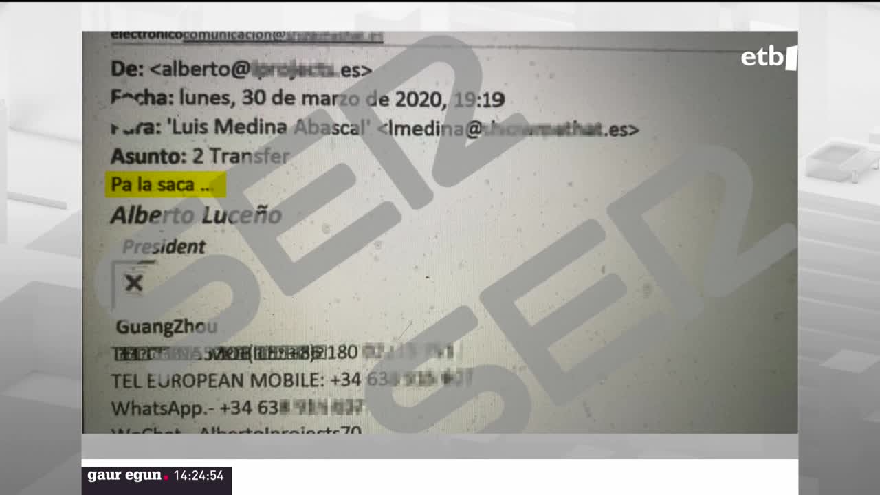 Medinari bidalitako emailetako baten irudia