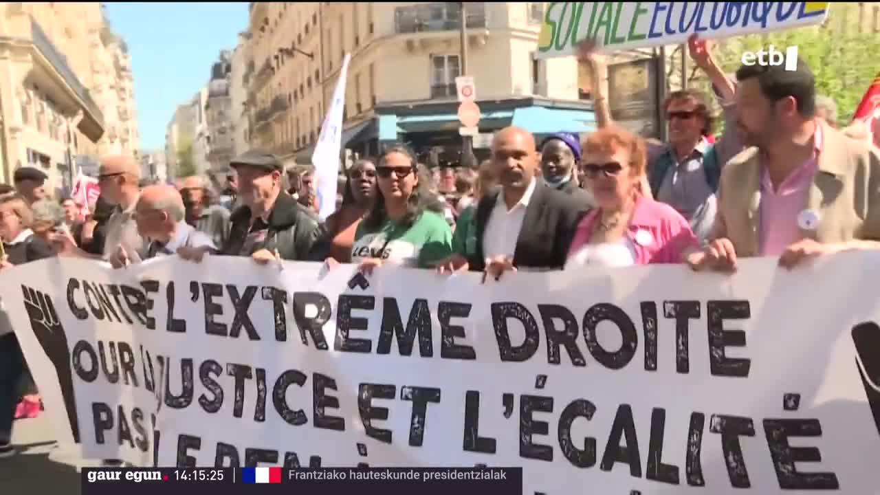 Manifestazioa. EITB Mediaren bideo batetik ateratako argazkia.