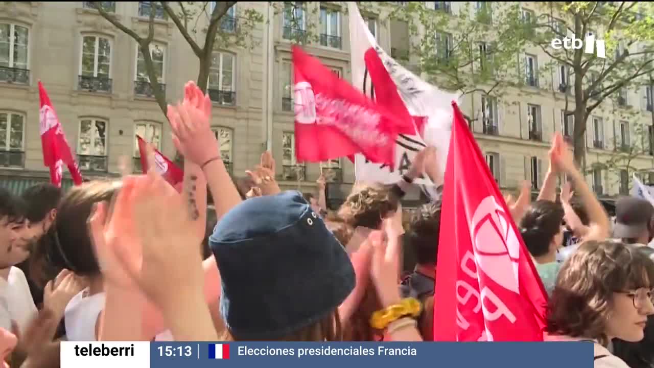 Una manifestación. Una foto sacada de un vídeo de EITB Media.