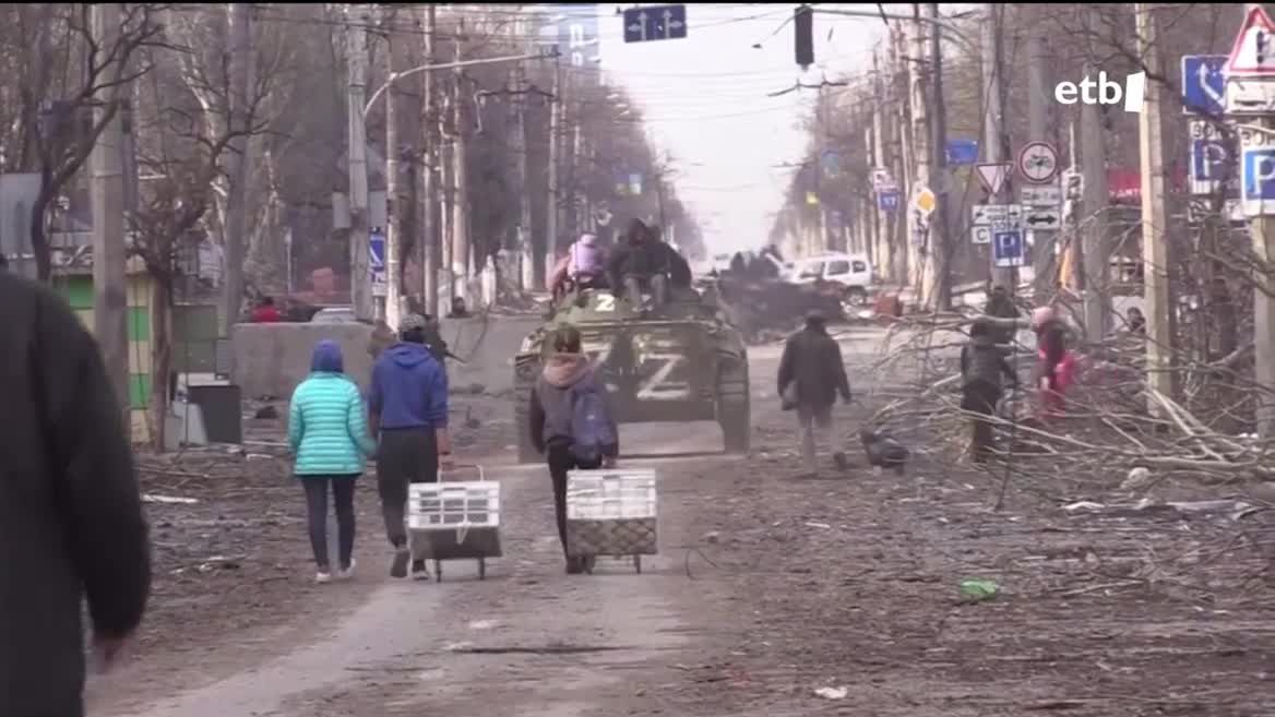 Ukrainako gerra. EITB Mediaren bideo batetik ateratako argazkia