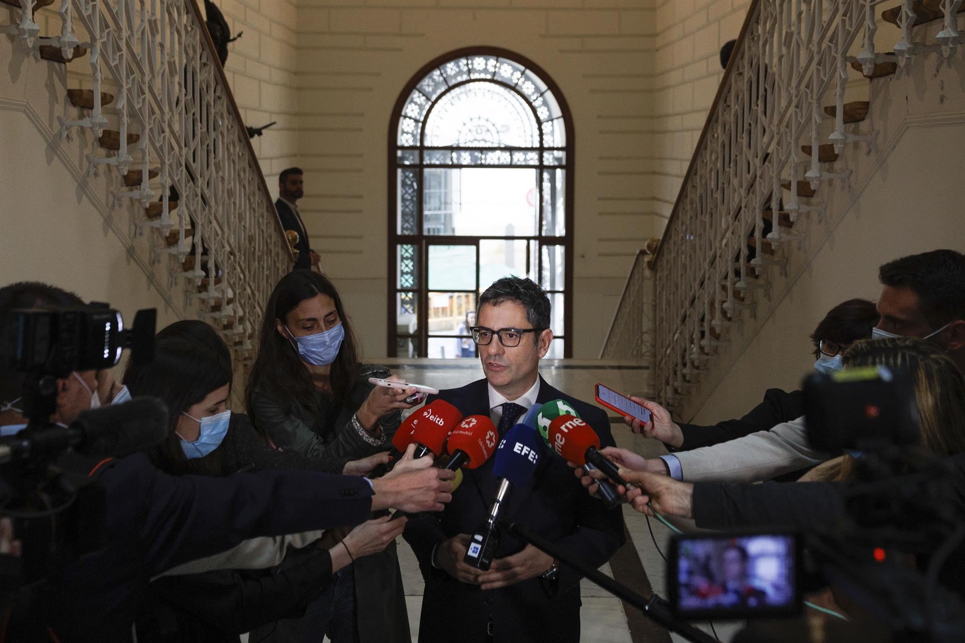 El ministro de la Presidencia, Relaciones con las Cortes y Memoria Democrática, Félix Bolaños. EFE