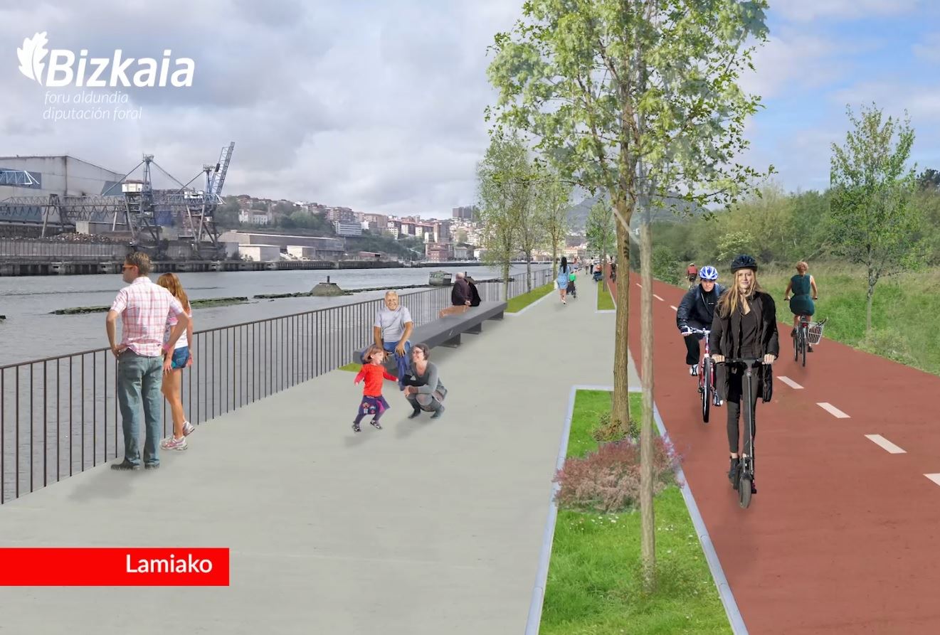 En la zona de las marismas de Lamiako, el tráfico se desviará completamente por la carretera interior