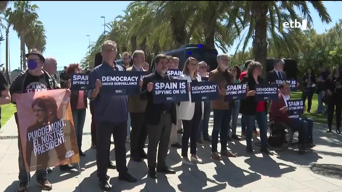 Protesta Bartzelonan. Agentzietako bideo batetik ateratako irudia.