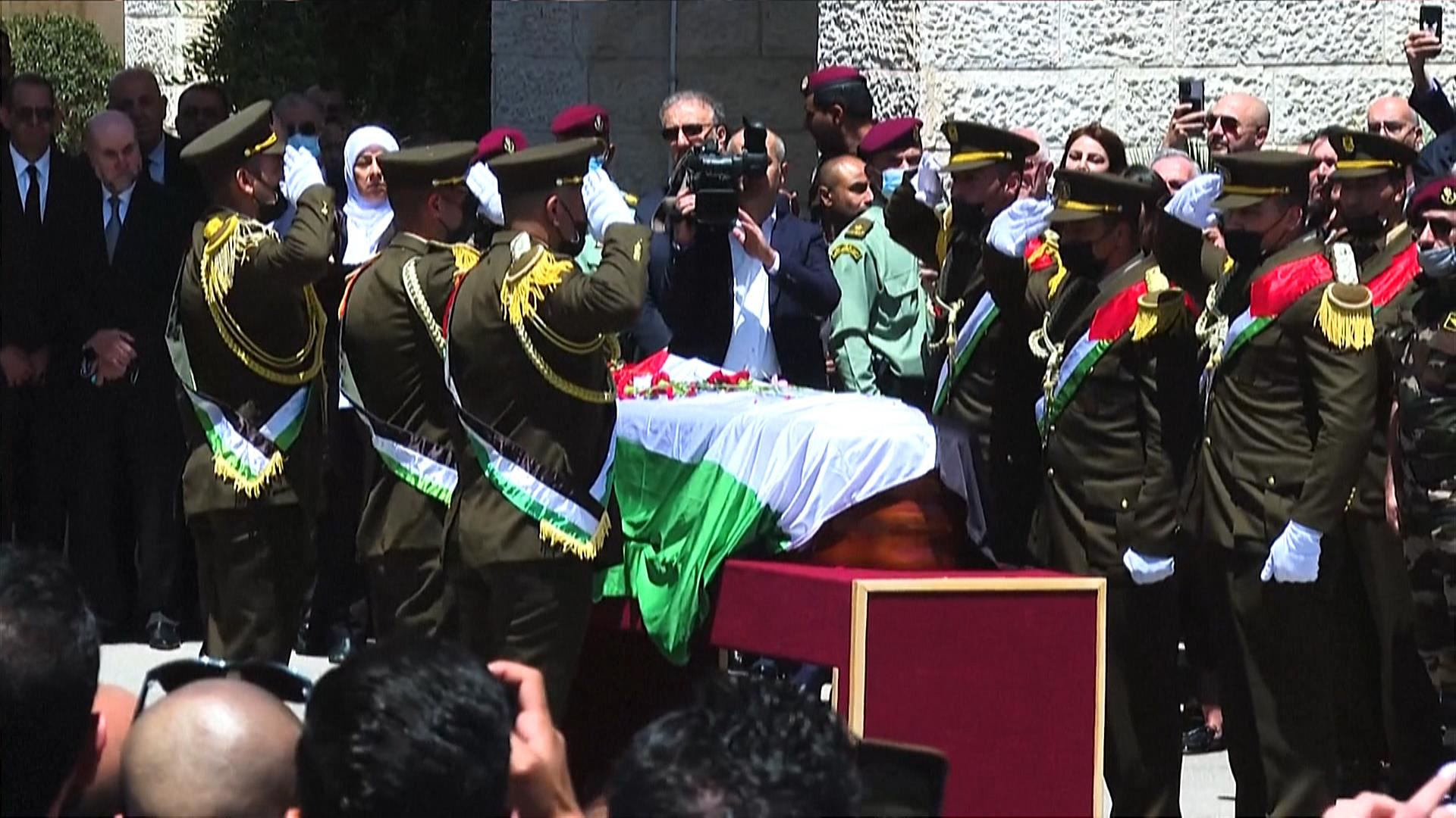 Féretro de la periodista Shireen Abu Akleh. Foto: EFE