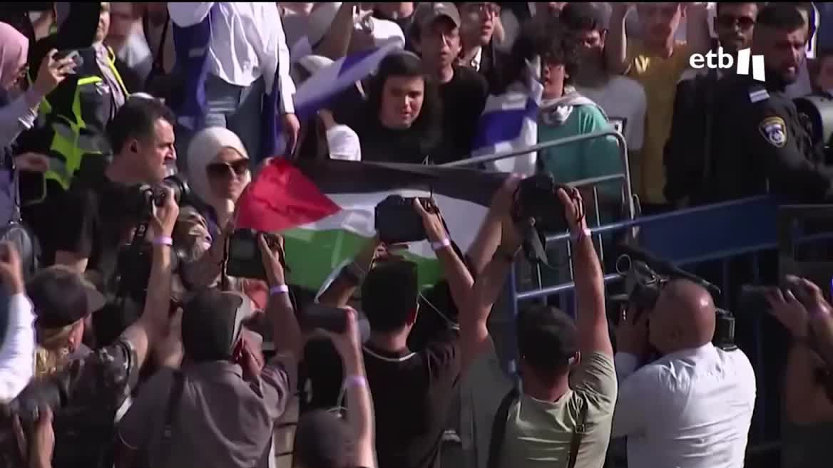 Conflictos en Jerusalén. Imagen obtenida de un vídeo de EITB Media