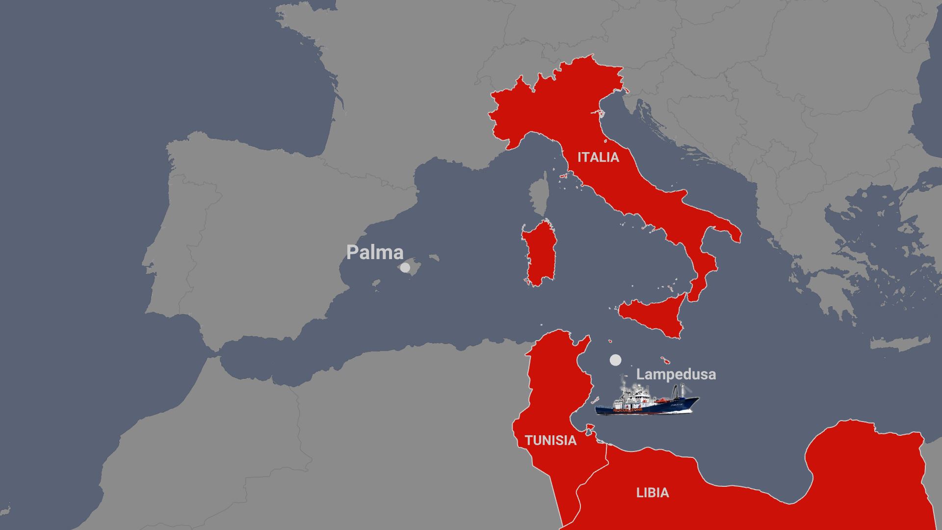 EiTB Media'Aita Mari' ontzia erreskate eremura iritsi da. Infografia: EITB Media
