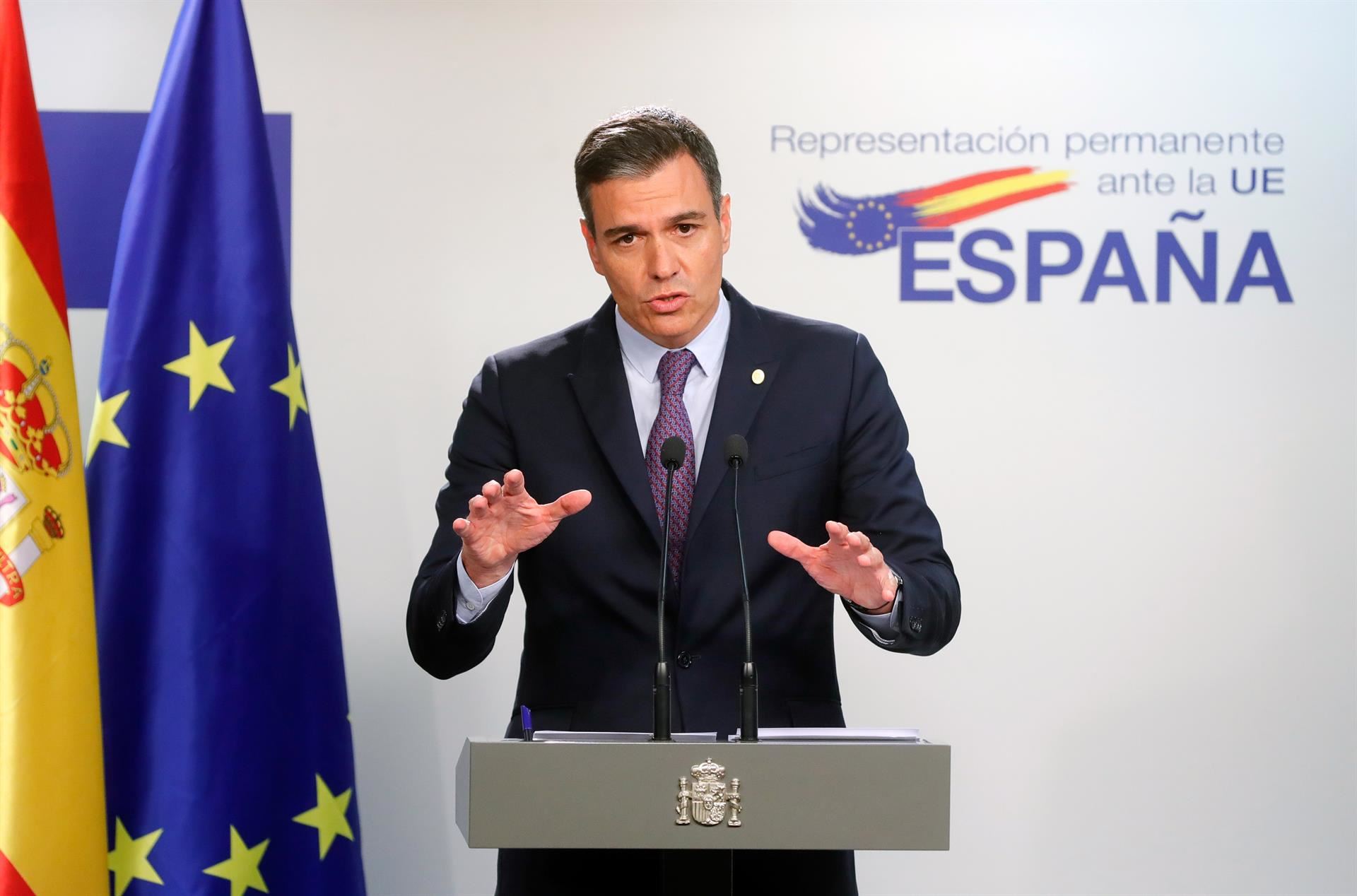 El presidente del Gobierno español, Pedro Sánchez, en Bruselas. Foto: EFE