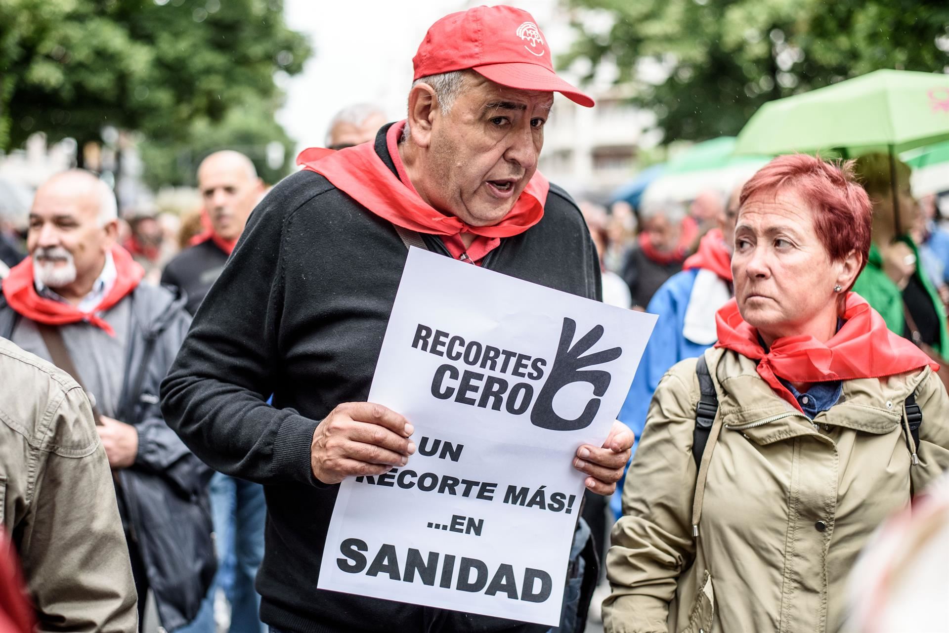 Osakidetzako sindikatuen manifestazioa, Bilbon. Argazkia: EFE