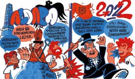 Pancartas de las peñas de San Fermín 2022