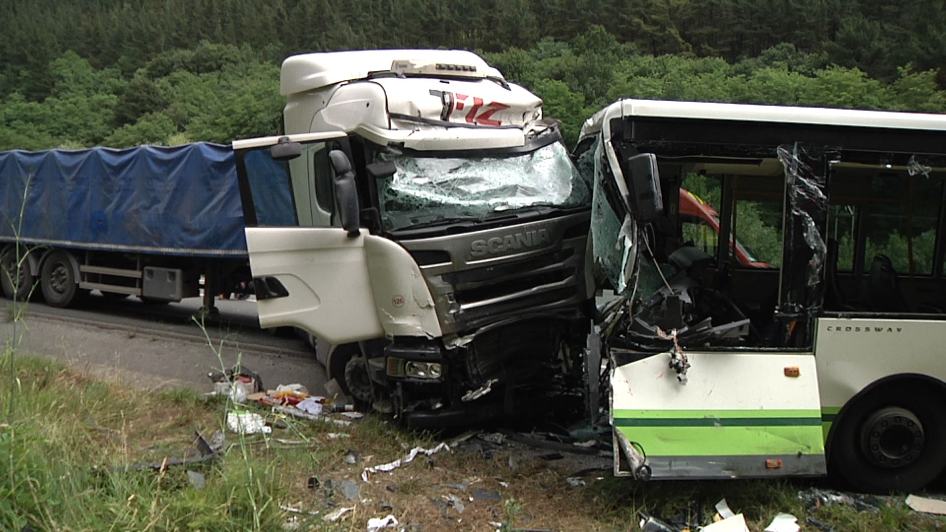 Accidente en Llodio. Imagen: EITB Media