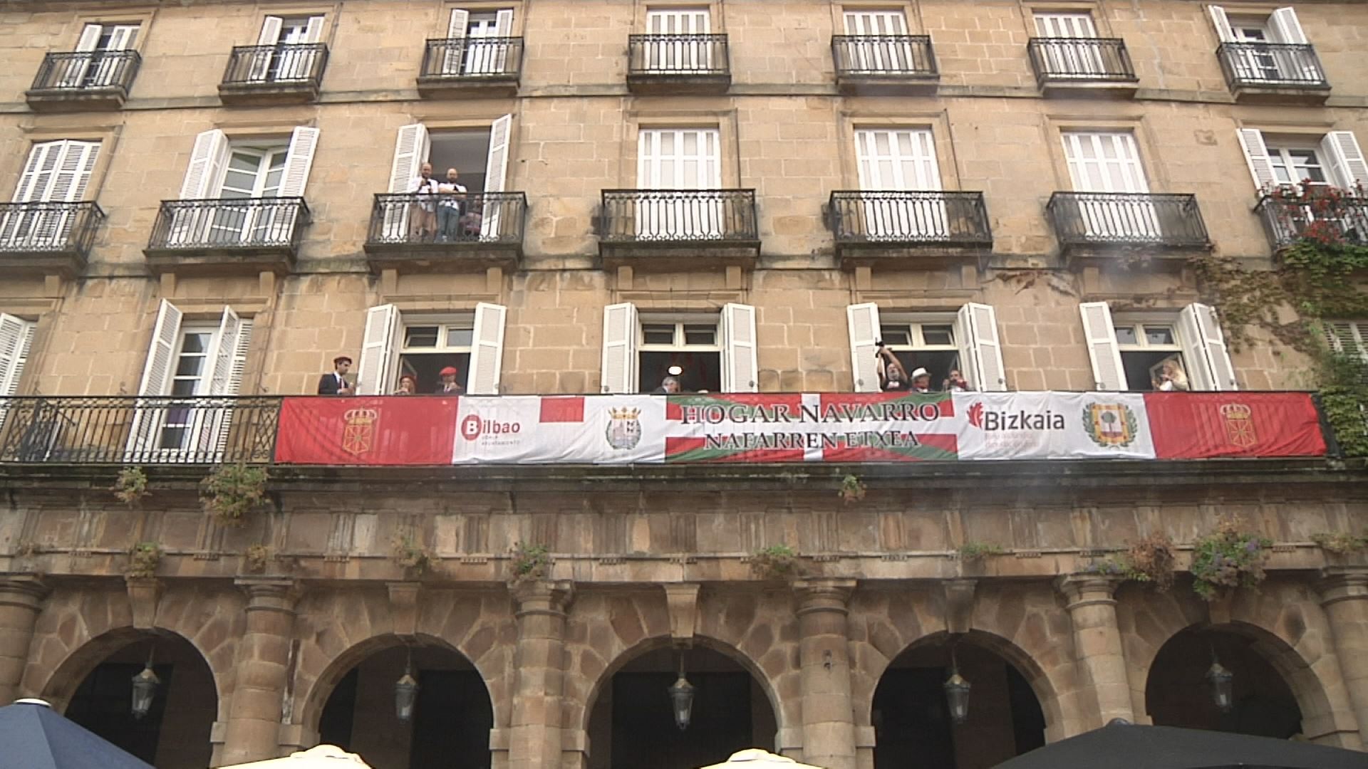 Chupinazo en Bilbao. Imagen obtenida de un vídeo de EITB Media.