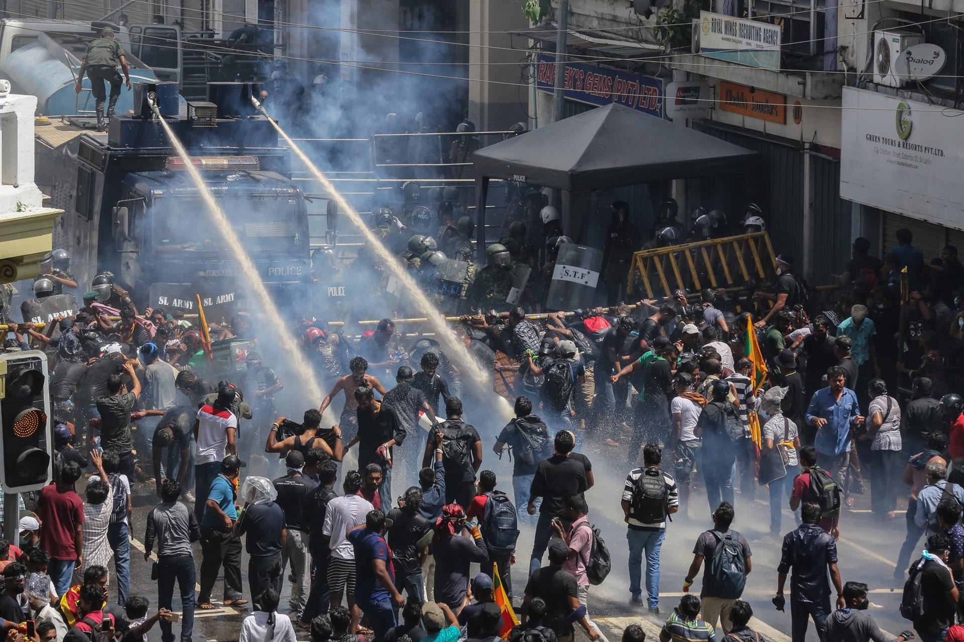 Imagen de una de las protestas registradas en Colombo (Sri Lanka)