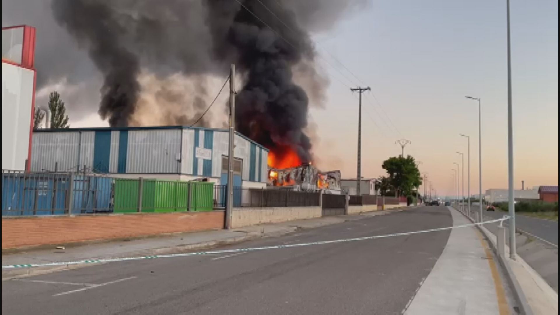 Incendio en Andosilla. Imagen obtenida de un vídeo de la Guardia Civil