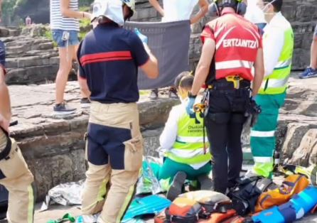 La mujer ha sufrido un accidente poco antes del mediodía