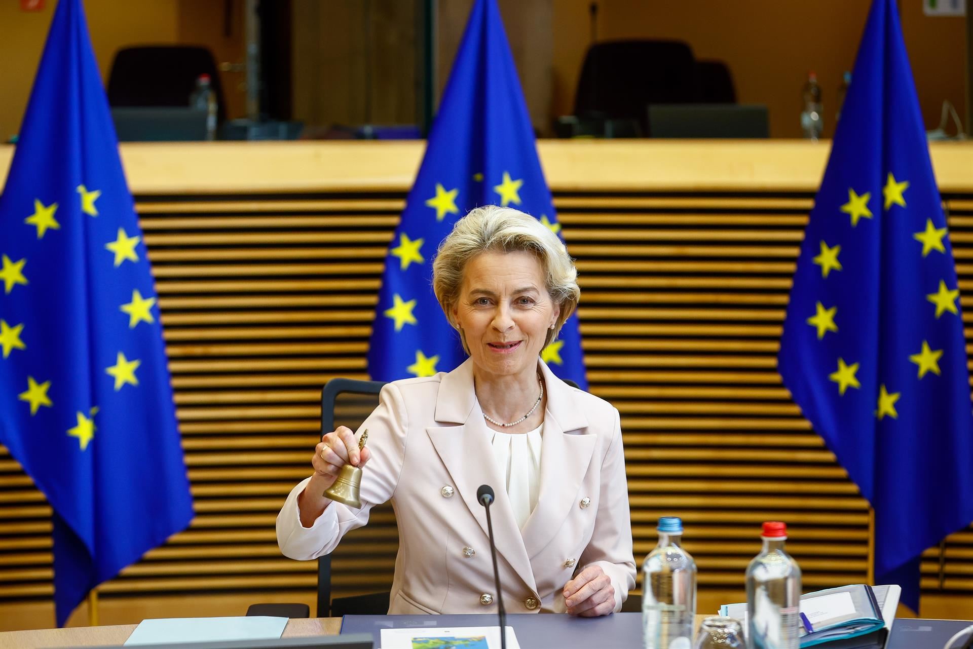 Ursula Von der Leyen, hoy, en Bruselas. EFE