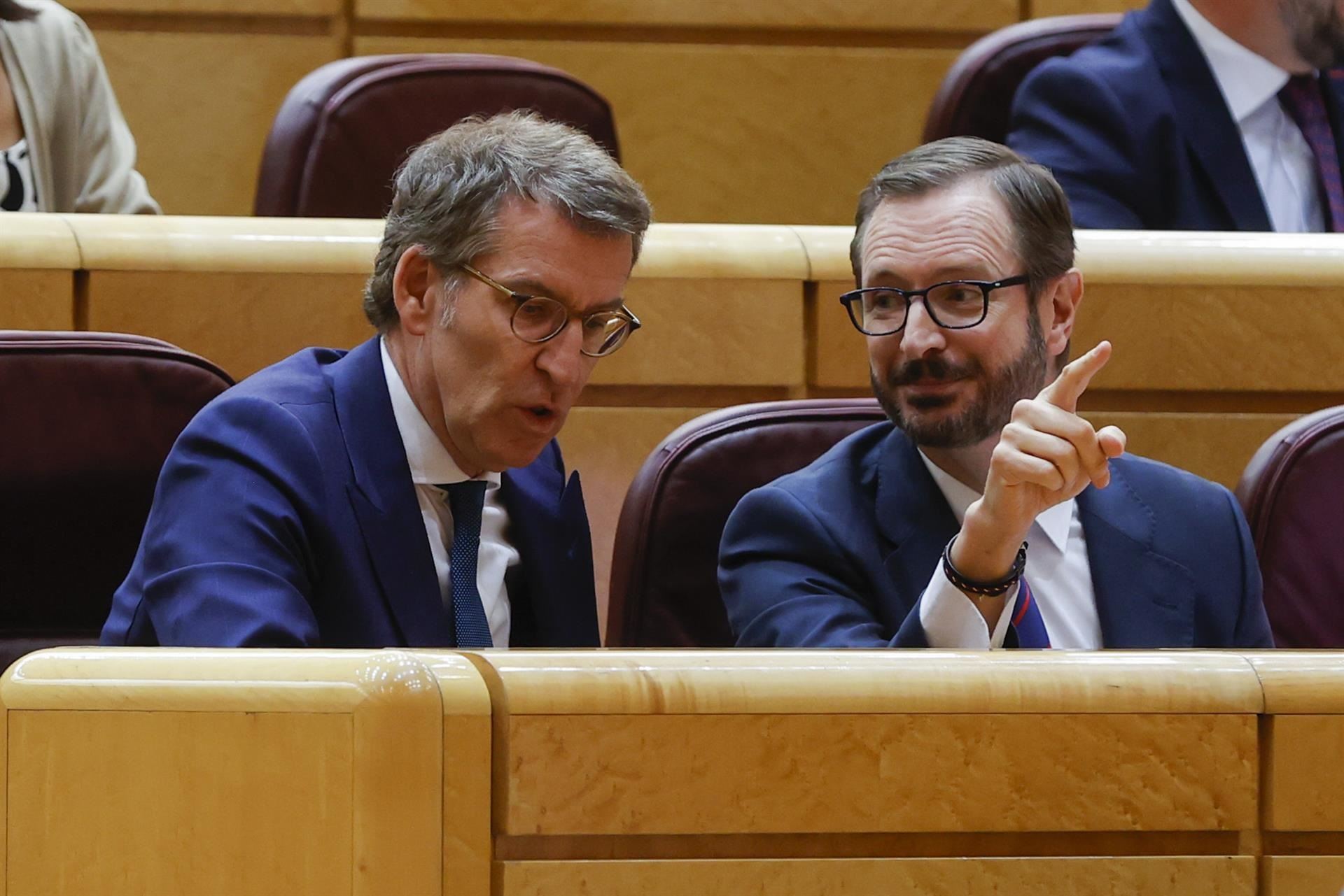 Feijóo en el momento de la votación. Foto: EFE.