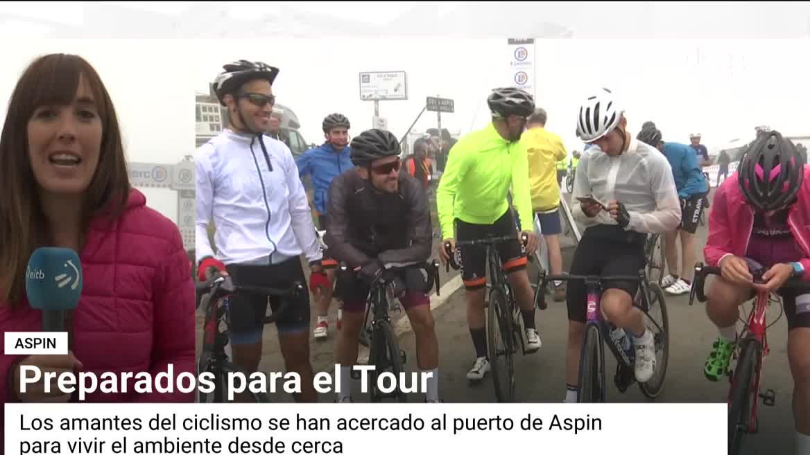 EITB Media ha estado en el Aspin, mítico puerto pirenaico del Tour, que se ha subido en la etapa de este miércoles y en el que la presencia de aficionadas y aficionados llegados de Euskal Herria es notable.
