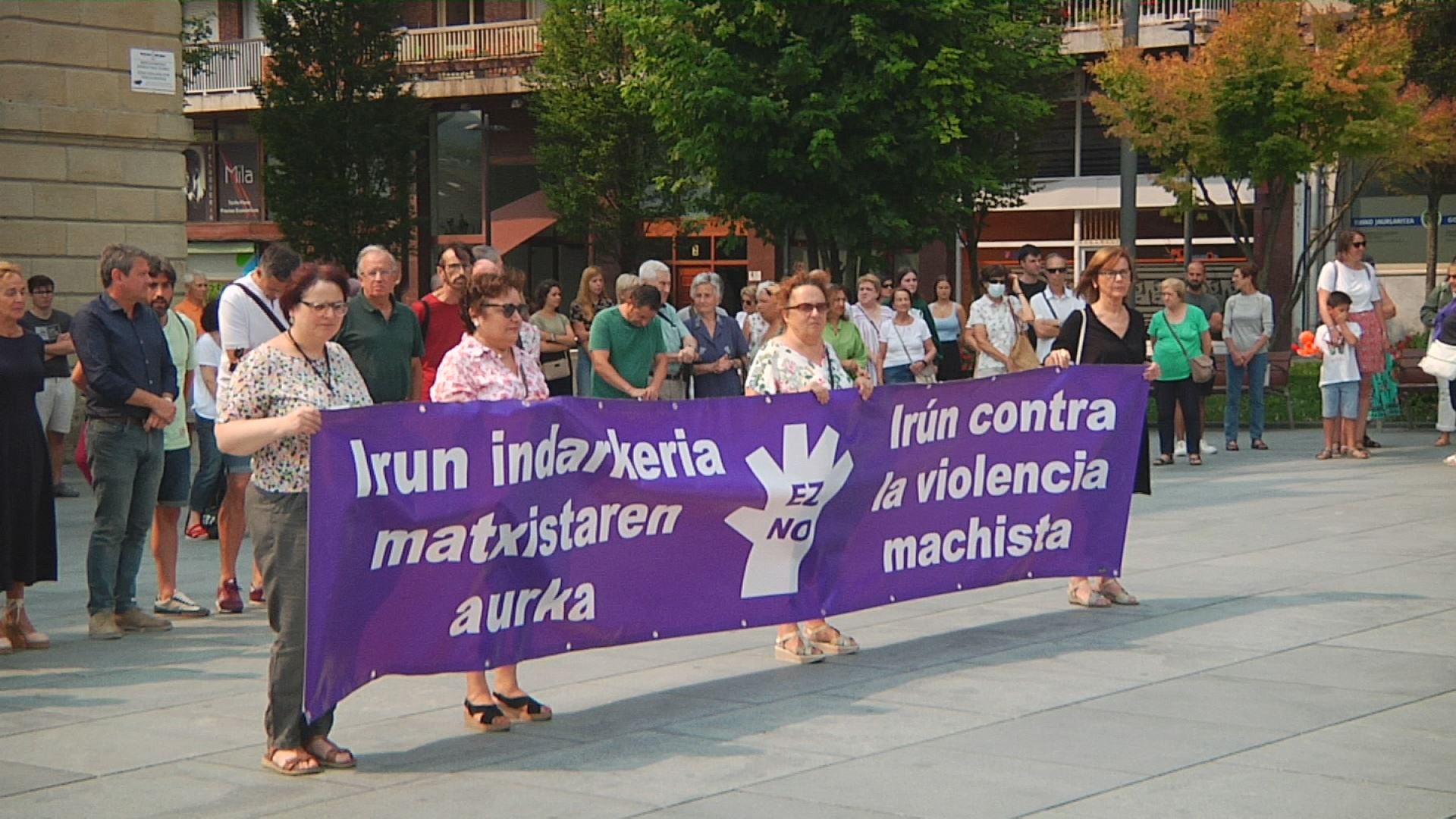Elkarretaratzea Irunen. EITB Mediaren bideo batetik ateratako irudia.