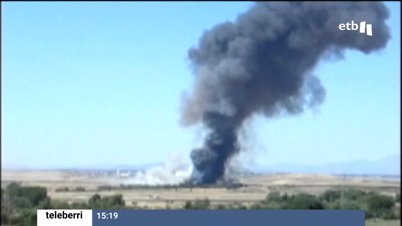 El accidente de Spanair. Una foto sacada de un vídeo de EITB Media.