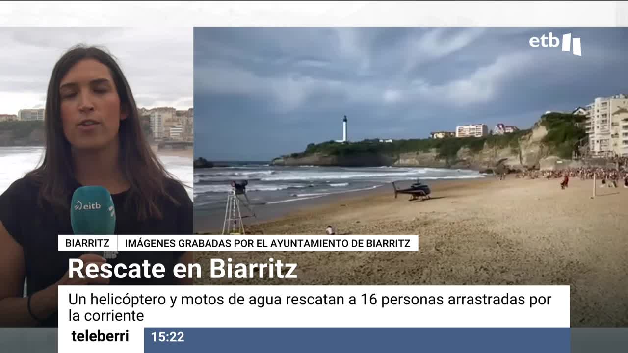 El sábado por la tarde, coincidiendo con la subida de la marea, las corrientes de agua empujaron al interior del mar a las 16 personas. Todos fueron rescatadas sanas y salvas.