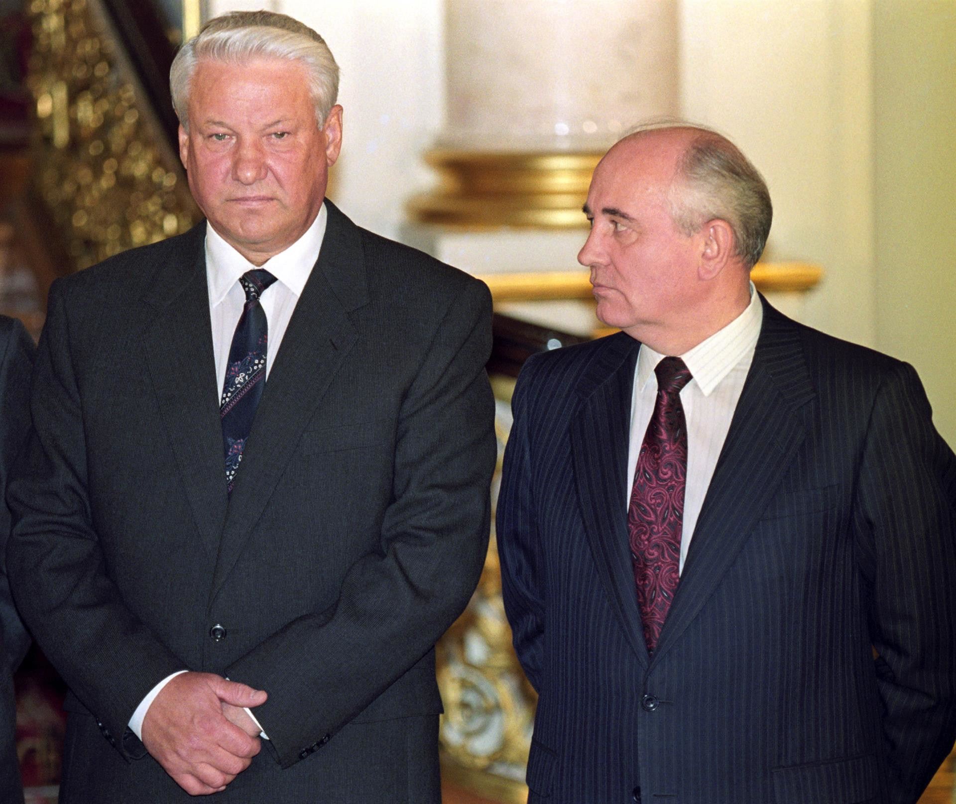 Mijaíl Gorbachov y Boris Yeltsin en una imagen de 1991. Foto: EFE