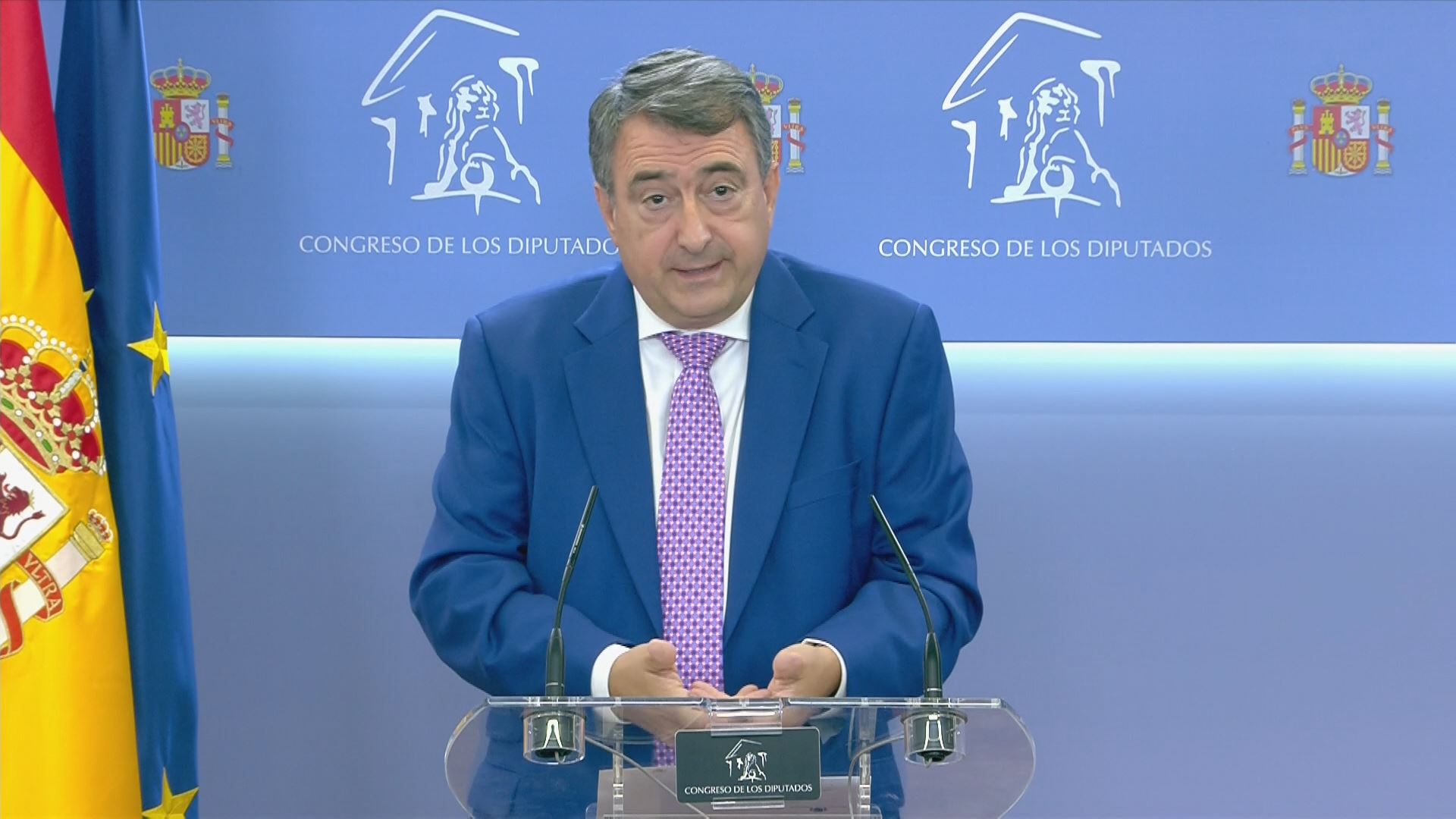 Aitor Esteban. Kongresuko bideo batetik ateratako irudia.