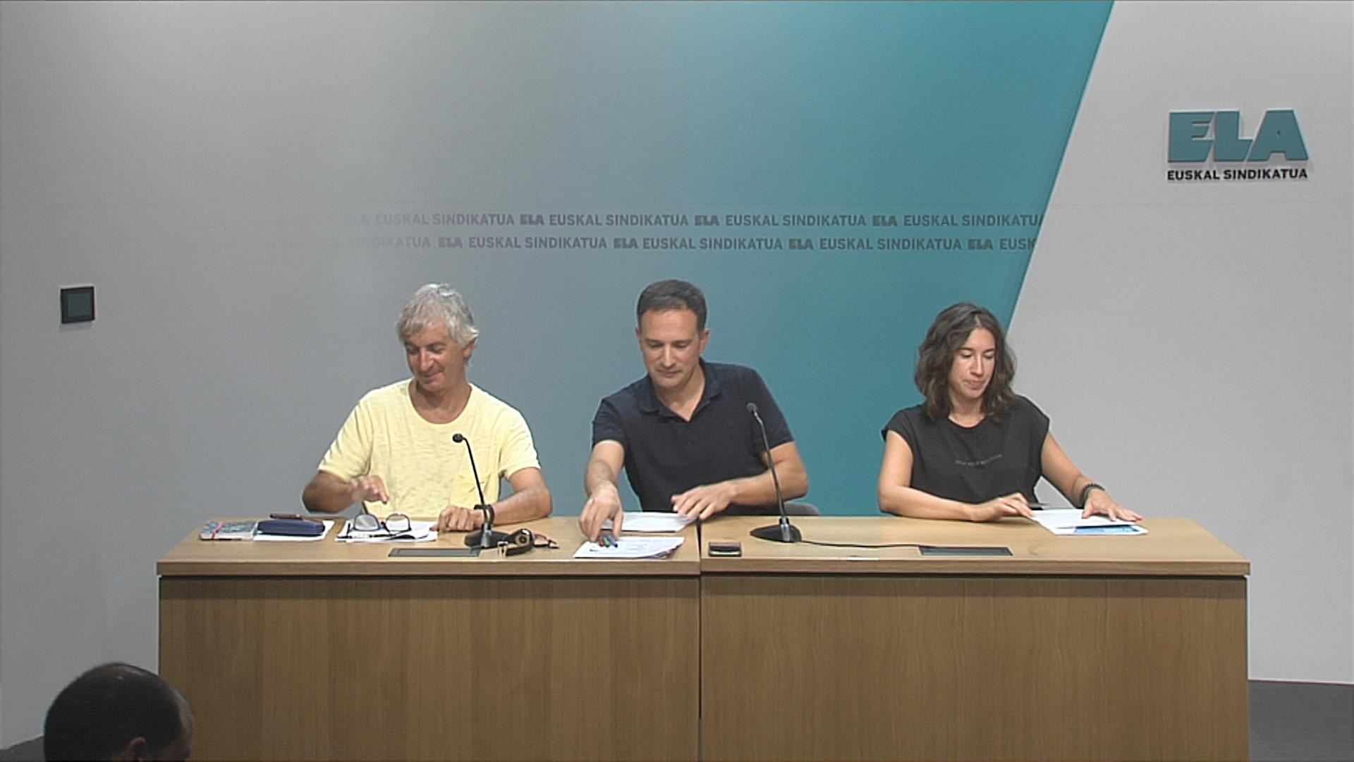 Rueda de prensa de ELA, hoy. EITB Media.