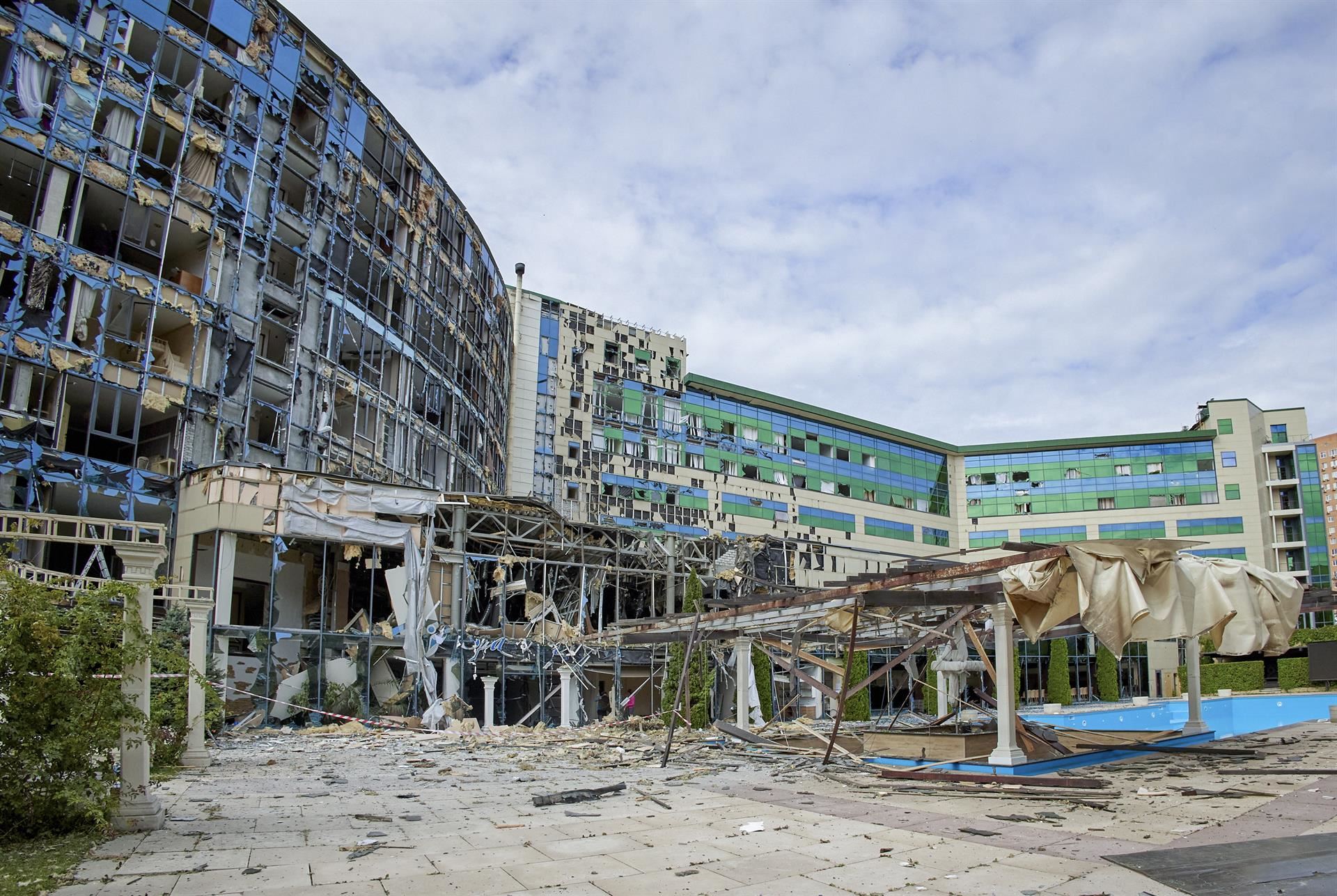 Imagen de un centro comercial de Járkov, zona de la que las tropas rusas se han retirado