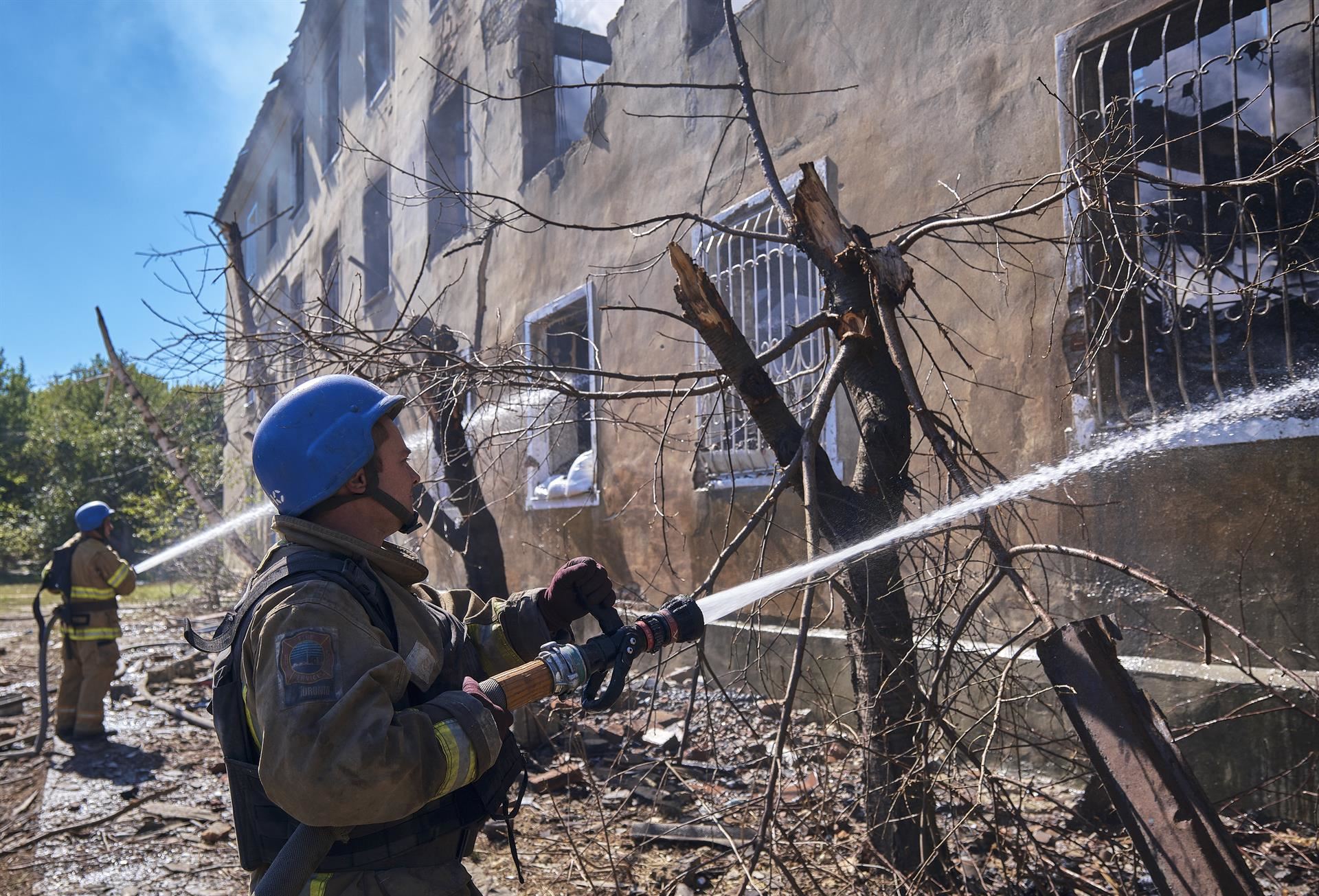 Un edificio en Donetsk, tras un ataque