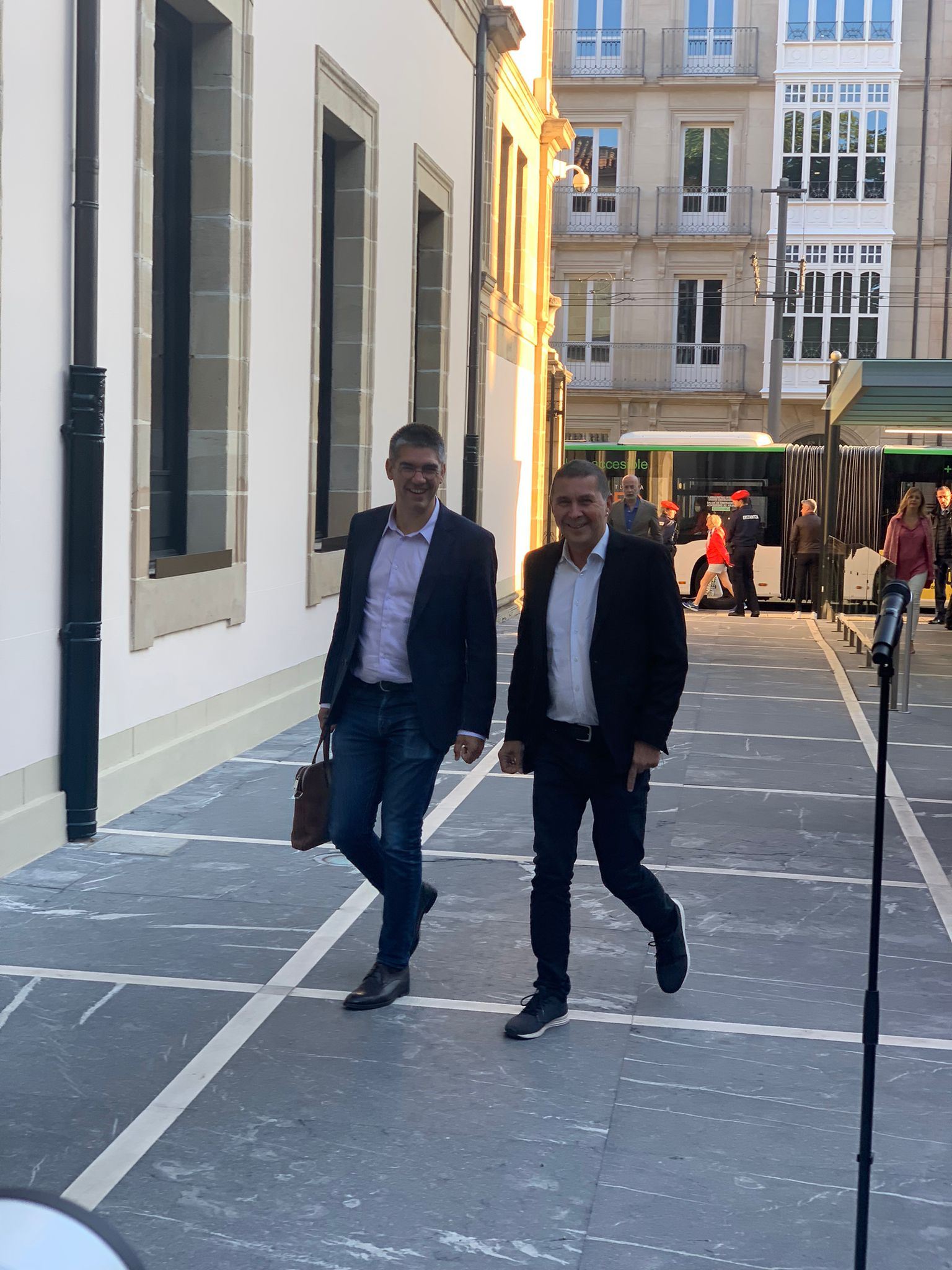 Arnaldo Otegi, coordinado general de EH Bildu, a su llegada al Parlamento Vasco. EITB Media