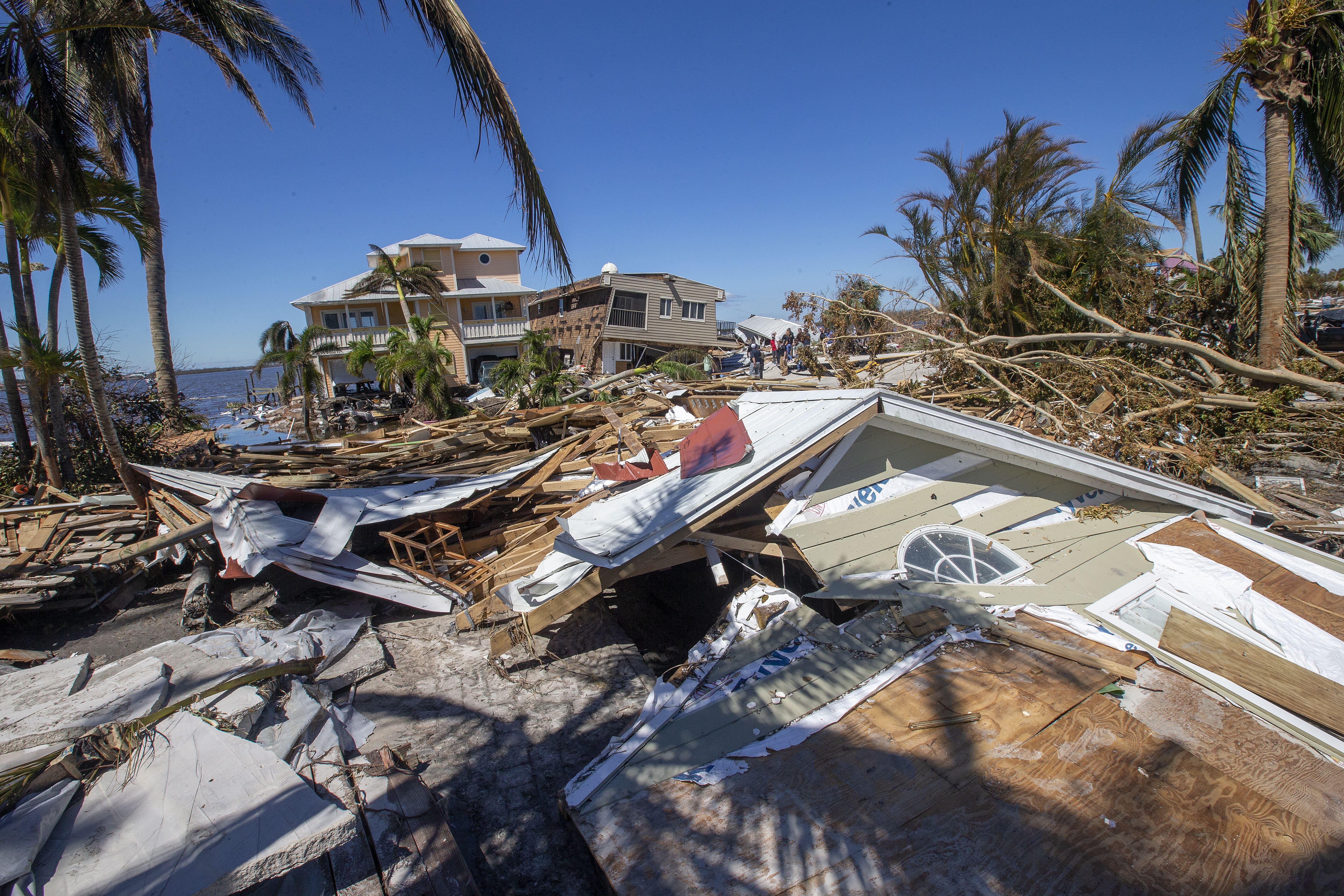 La costa de Florida tras el paso de Ian. Foto: EFE