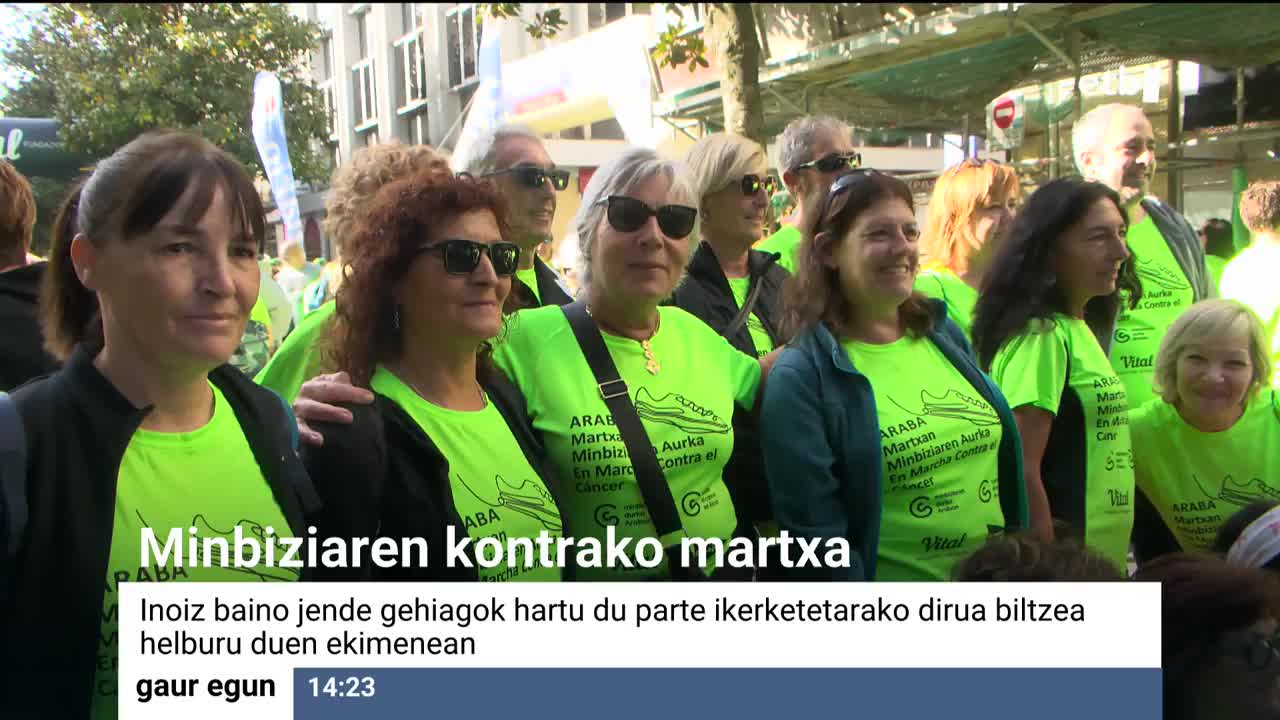 Berdez jantzi da hiria, inoiz baino jende gehiagok parte hartu baitu ikerketarako dirua biltzea helburu duen Gasteizko ekimenean. 2.500 lagunek egin dute sei kilometroko ibilbidea.