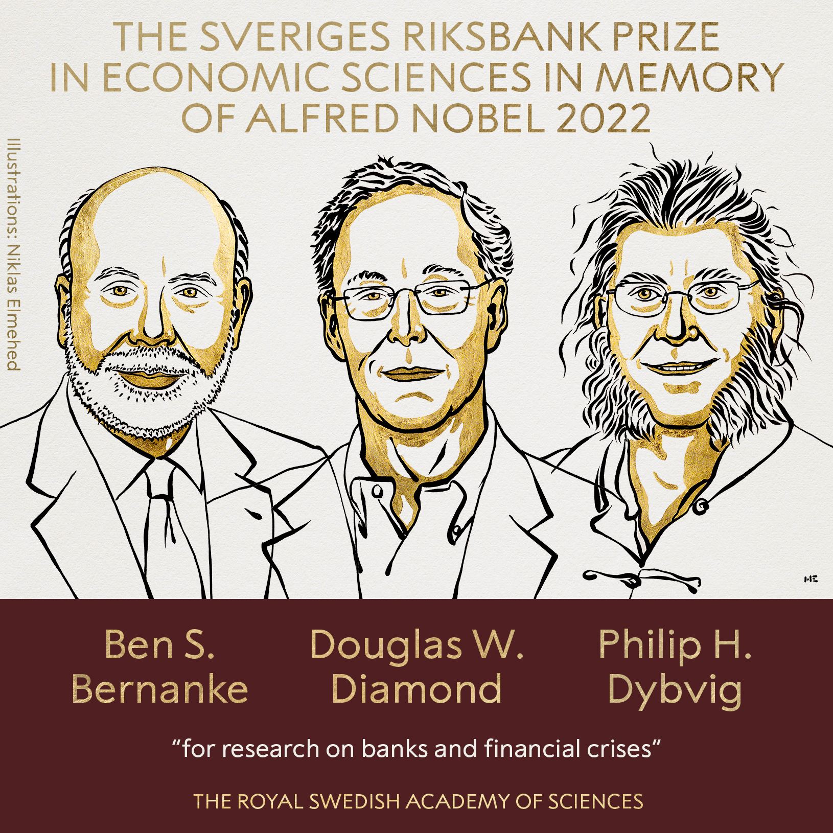 Premio Nobel de Economía de 2022. Foto: @NobelPrize