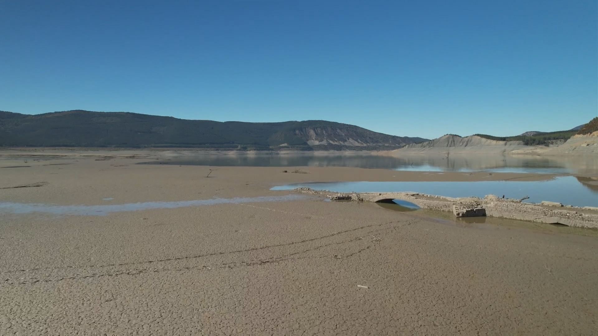 Embalse de Yesa. Imagen obtenida de un vídeo de EFE.