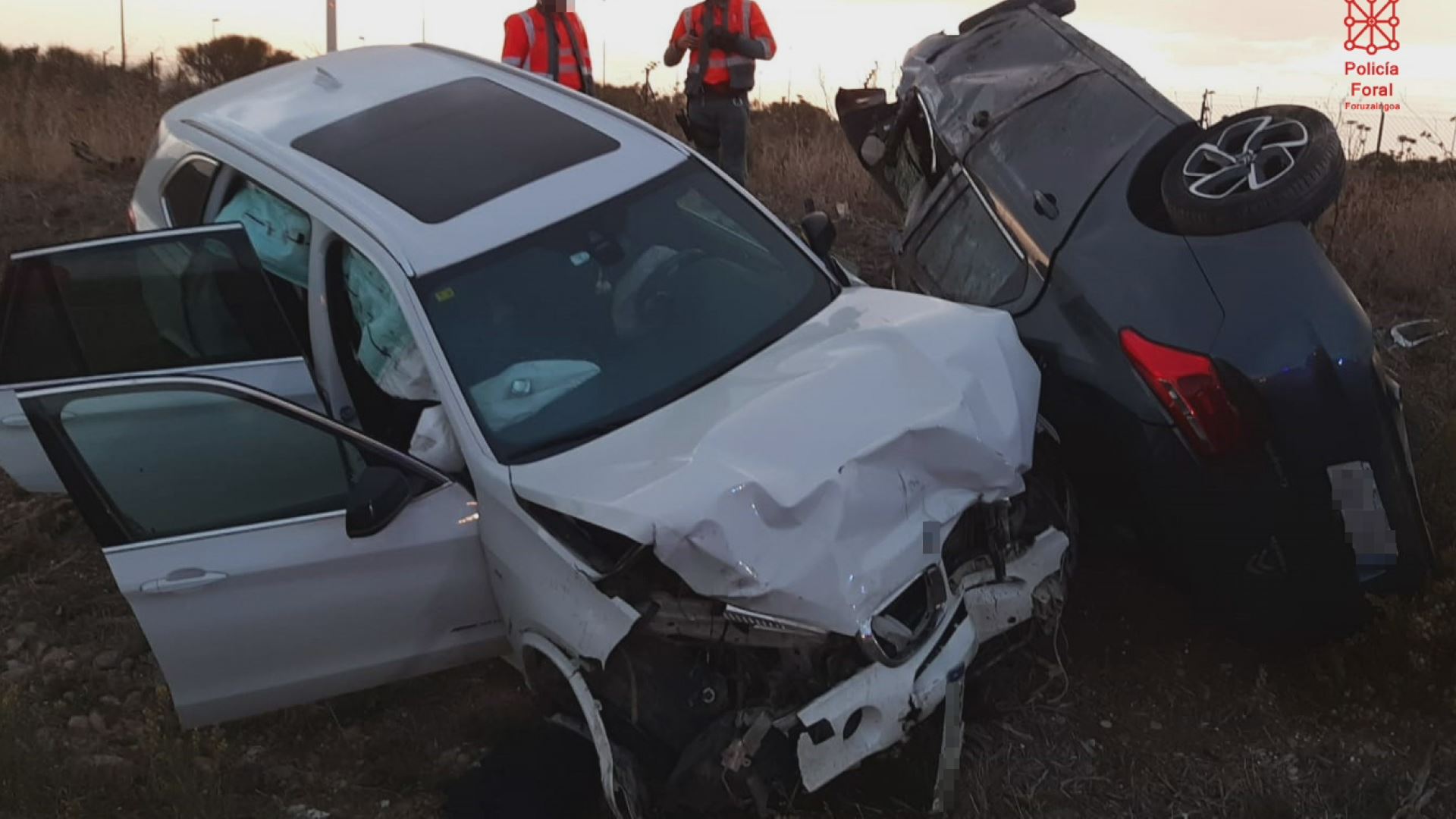 Istripua izan zuten autoak. Argazkia: Foruzaingoa.