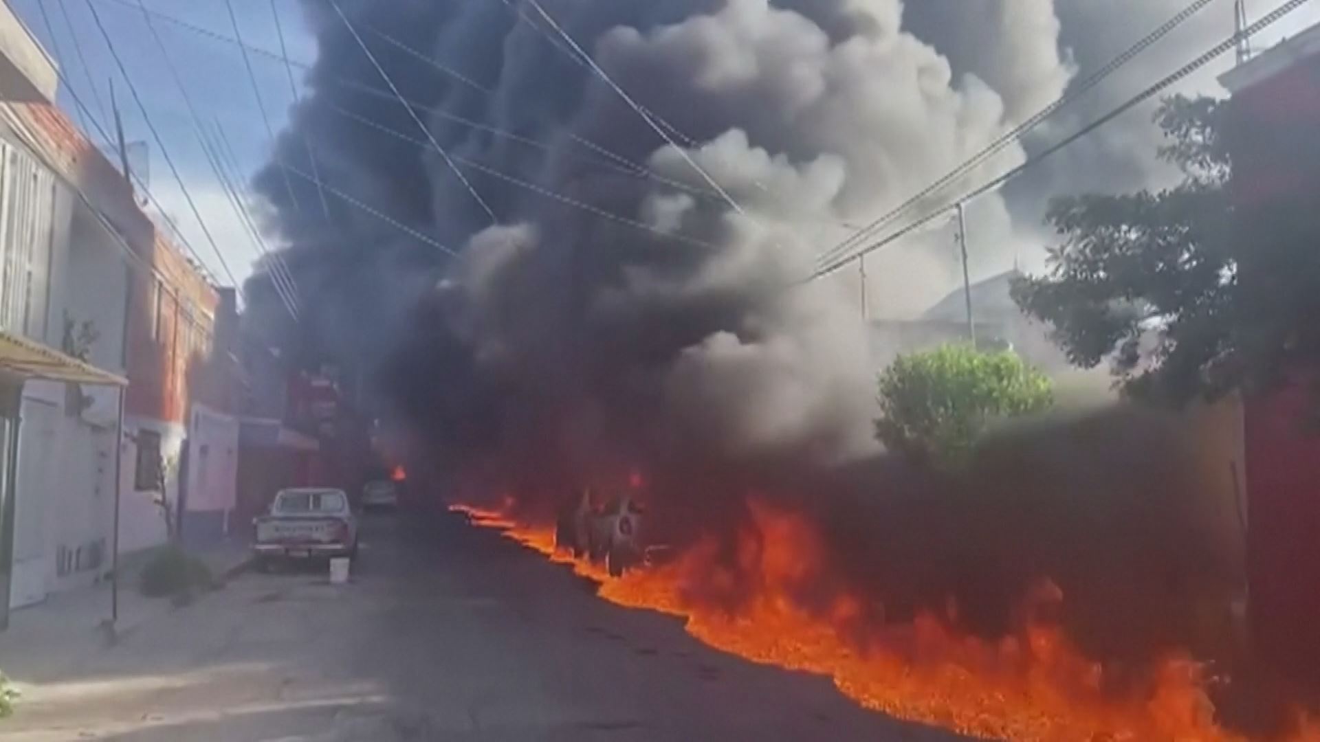 Leherketa Aguascalientesen. Agentzietako bideo batetik ateratako irudia.