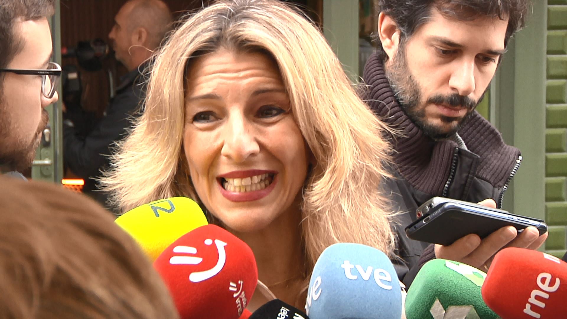 Díaz, responde a los medios en Pamplona. Foto: EITB Media