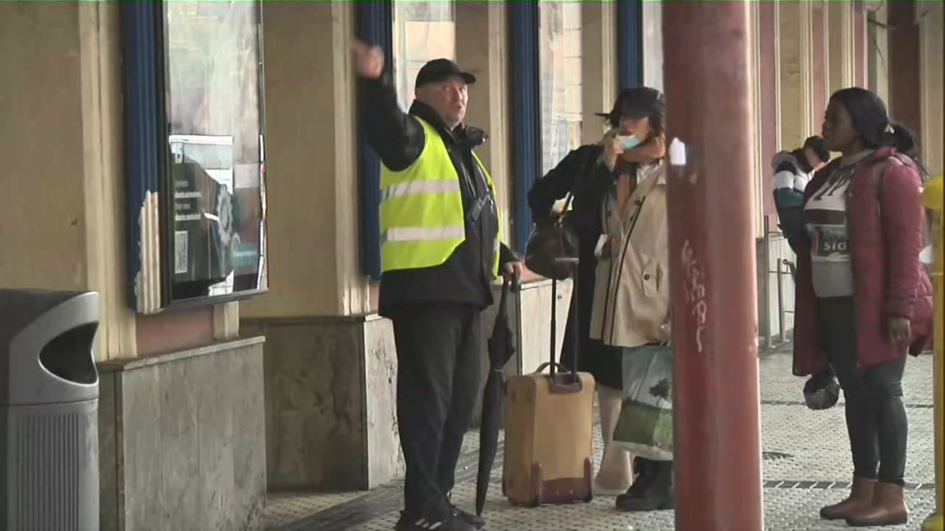 Estación de Atotxa, esta mañana. Imagen obtenida de un vídeo de EITB Media.