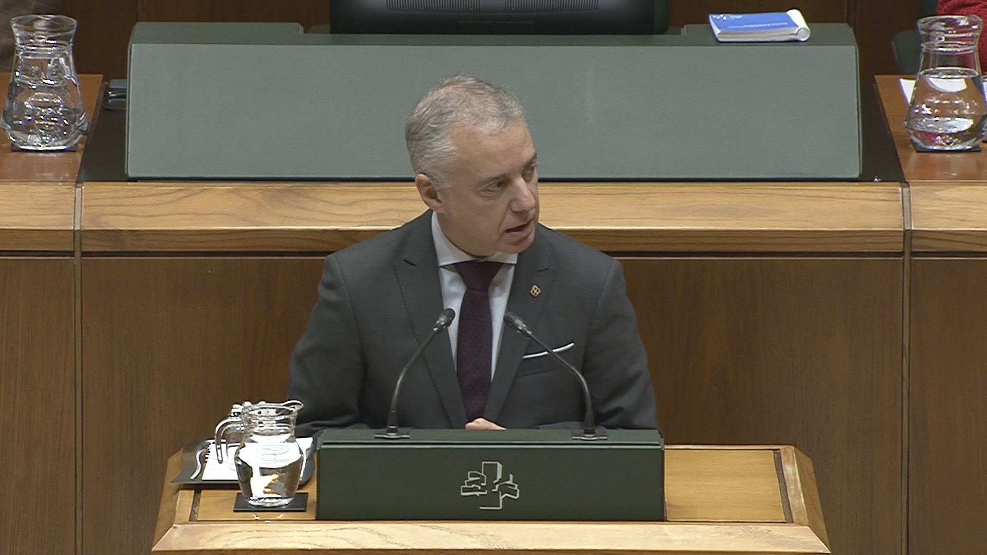 Iñigo Urkullu. Legebiltzarreko bideo batetik ateratako irudia.