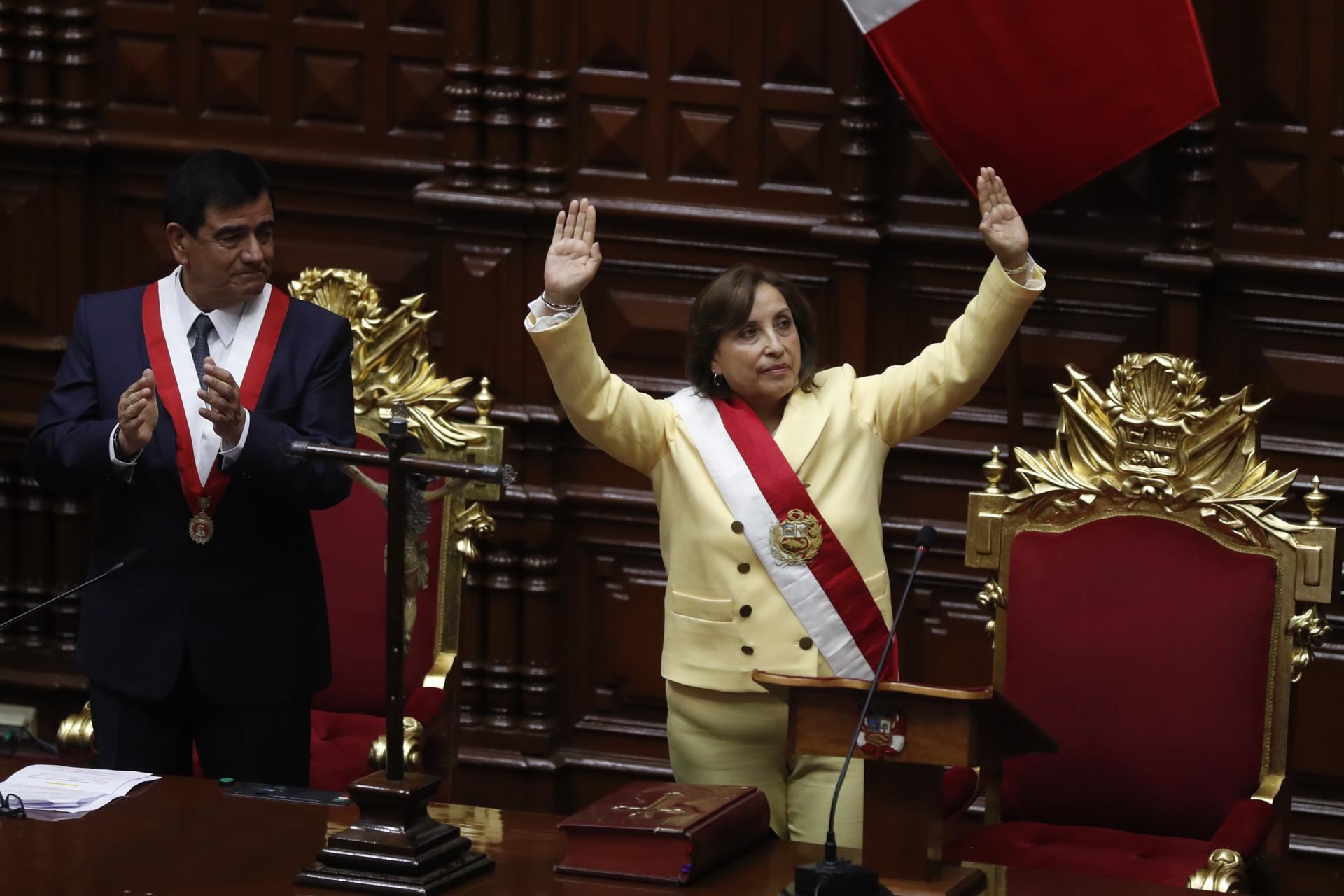 Boluarte, tras jurar su cargo.