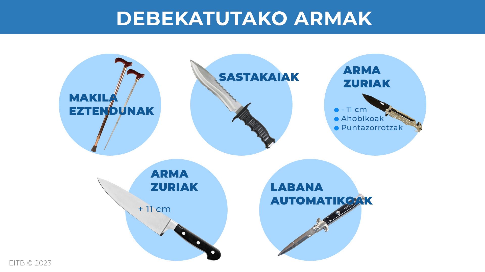 dls debekatuta dauden armak eusk